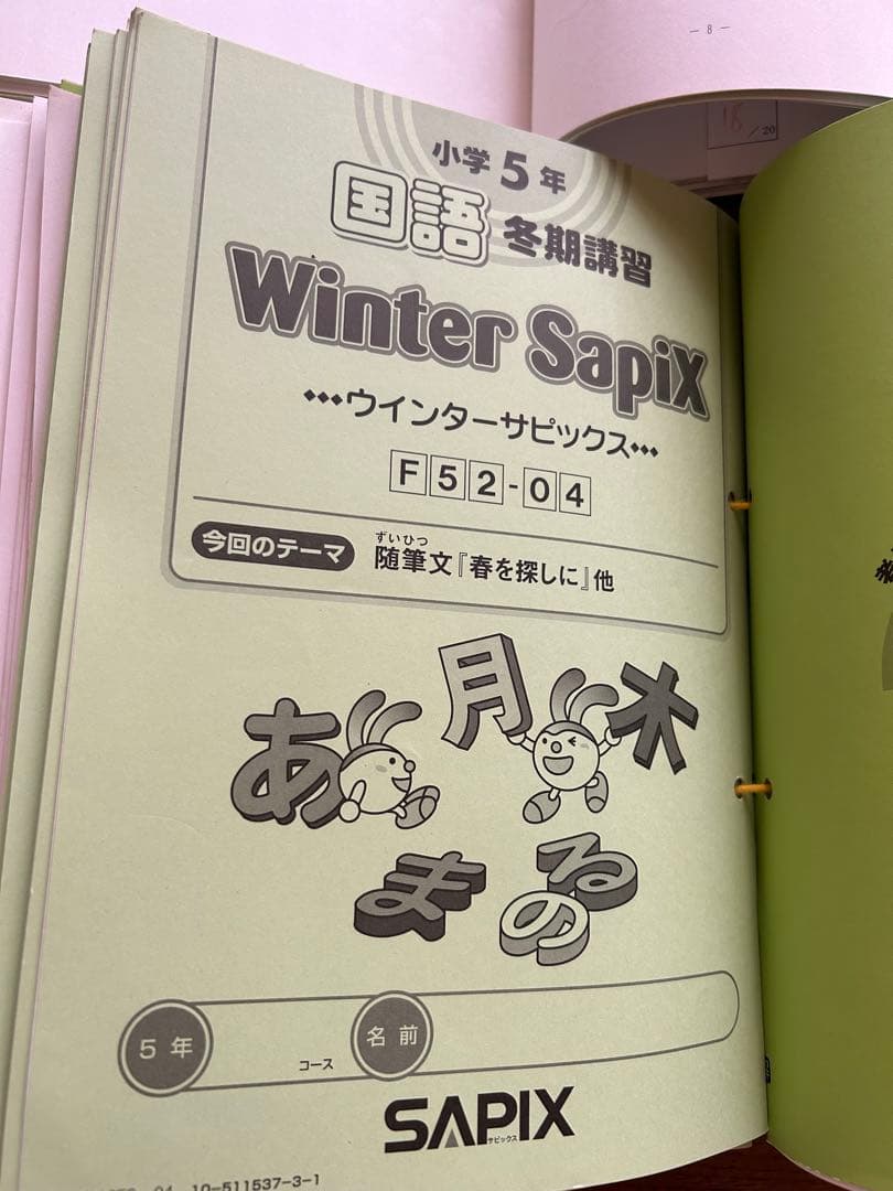 サピックス SAPIX 小学5年 国語 デイリー春期夏期冬期フルセッ2016年