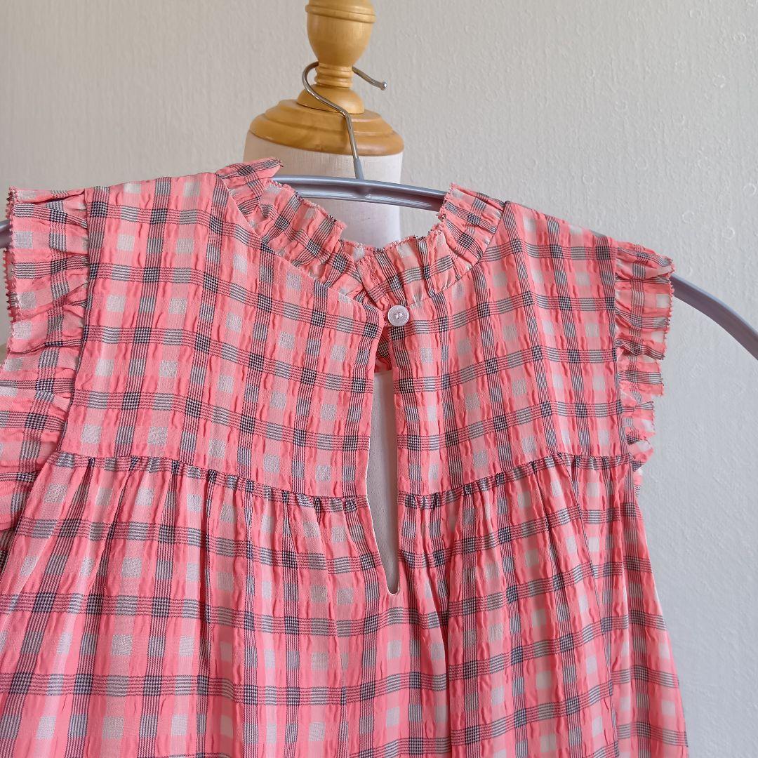 BURBERRY CHILDREN チェック柄ワンピース フリル ピンク