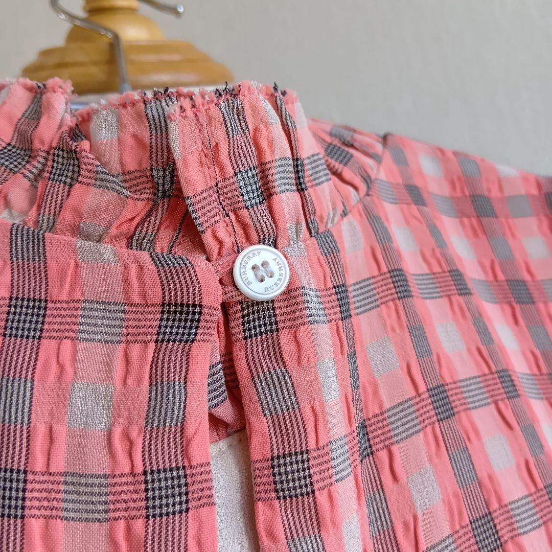 BURBERRY CHILDREN チェック柄ワンピース フリル ピンク