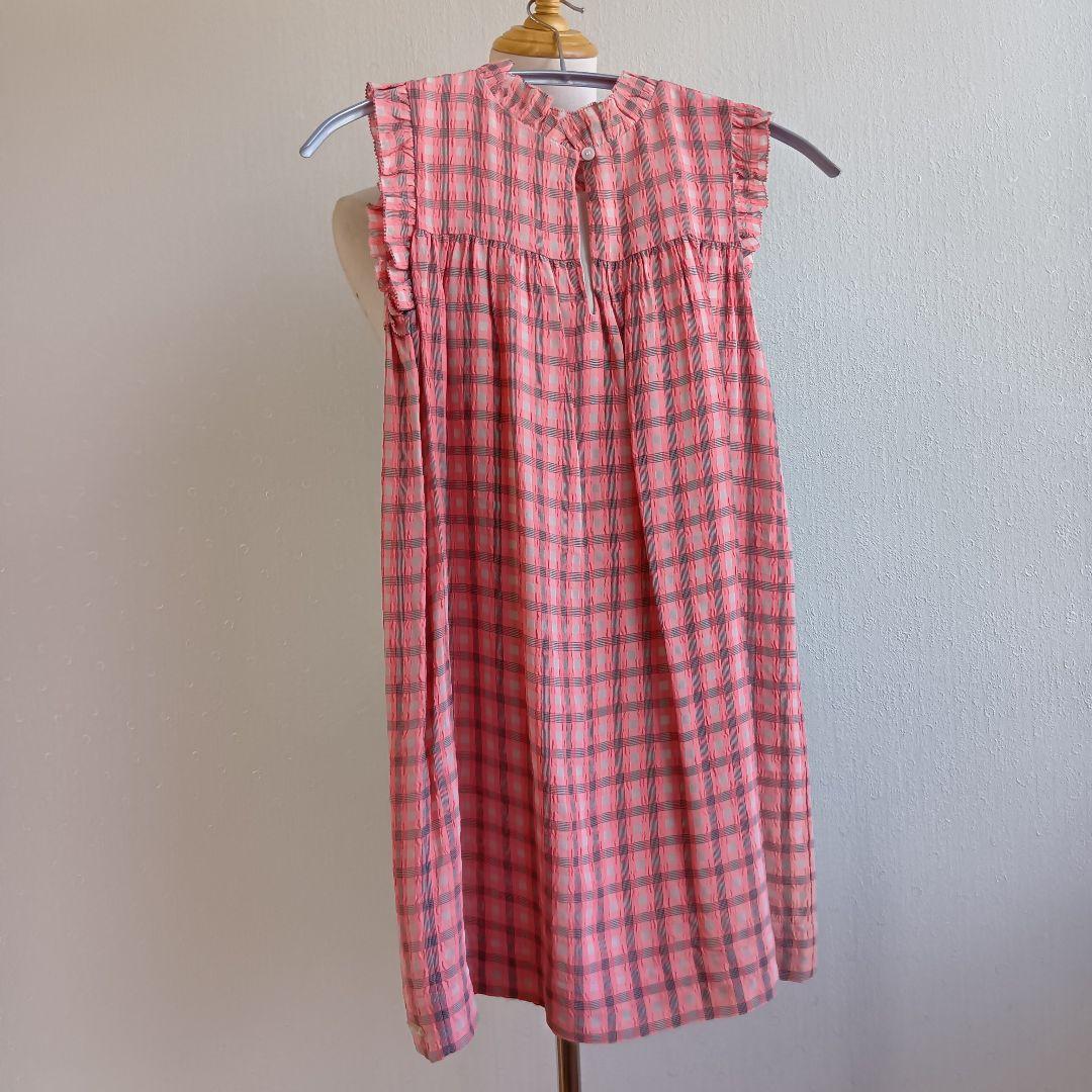 BURBERRY CHILDREN チェック柄ワンピース フリル ピンク