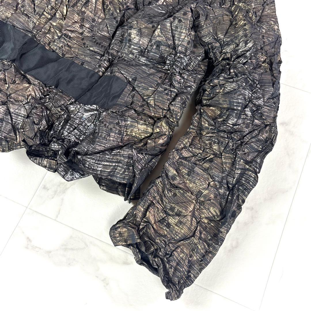 美品✨イッセイミヤケ　ISSEY MIYAKE　シワ加工　ジャケット　ゴールド
