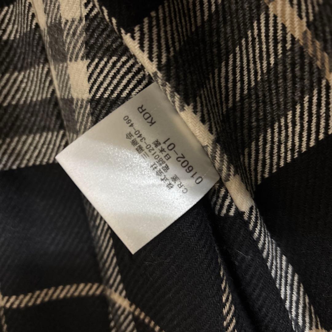 【Dokurl】バーバリーブルーレーベル黒のトレンチコート チェック柄裏地