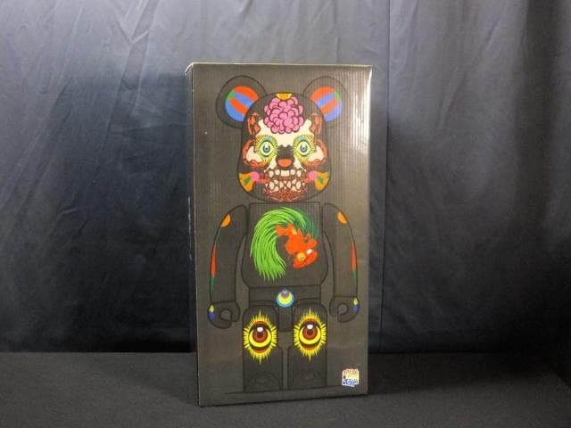 現代美術 田名網敬一　直筆サイン『BE@RBRICK 1000％黒』1205A