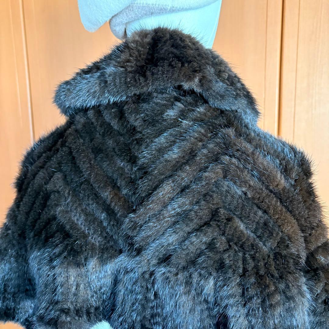 ミンクのショール　フリル