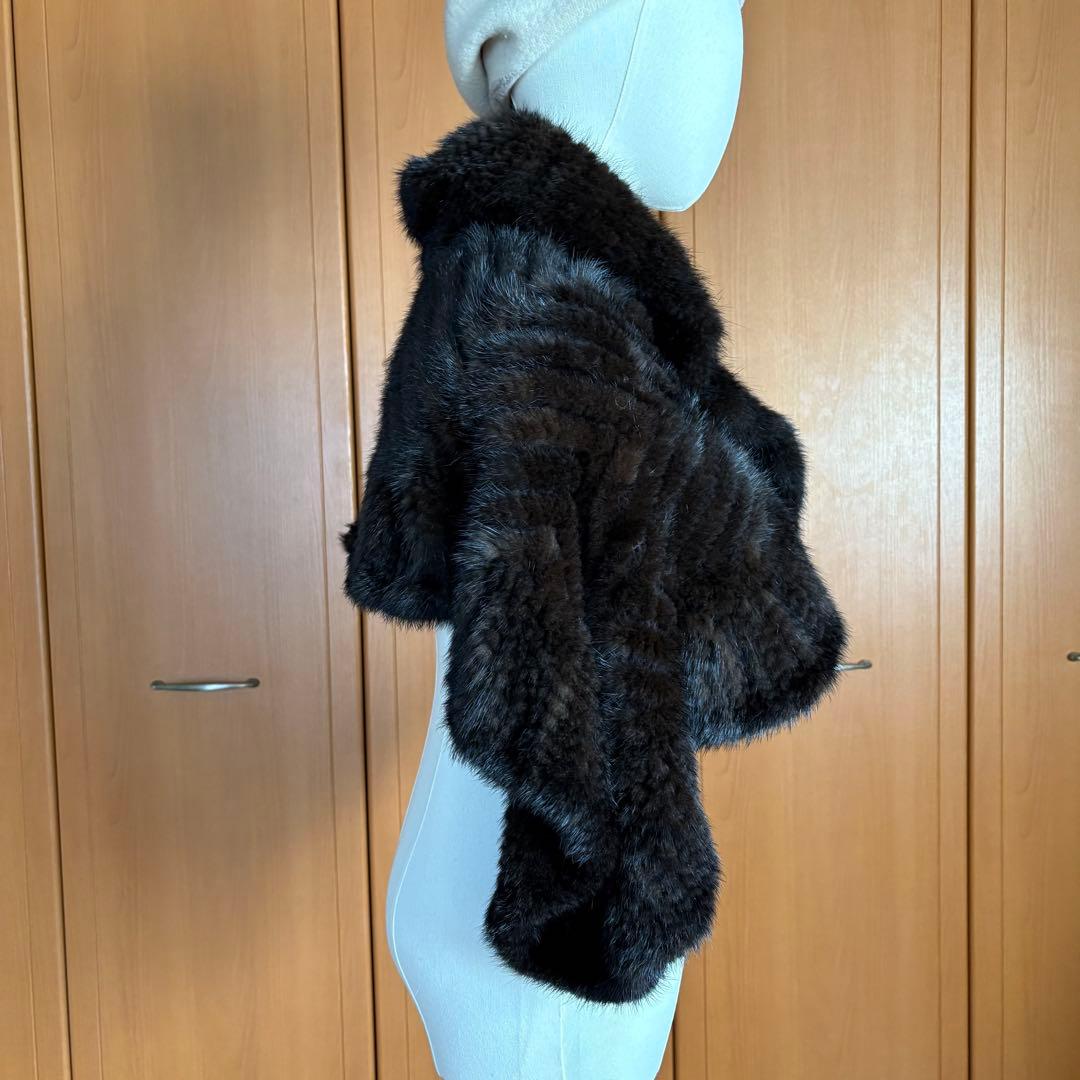 ミンクのショール　フリル