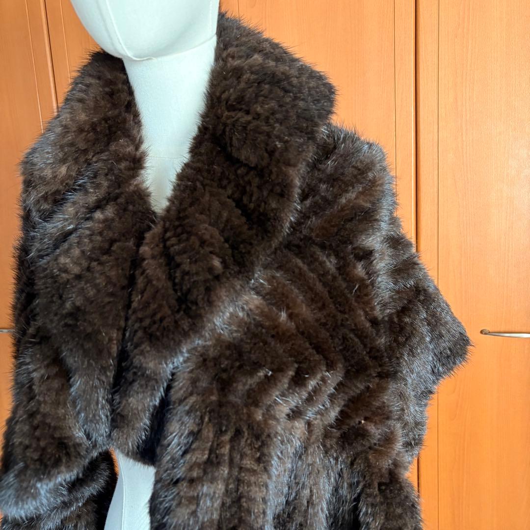 ミンクのショール　フリル