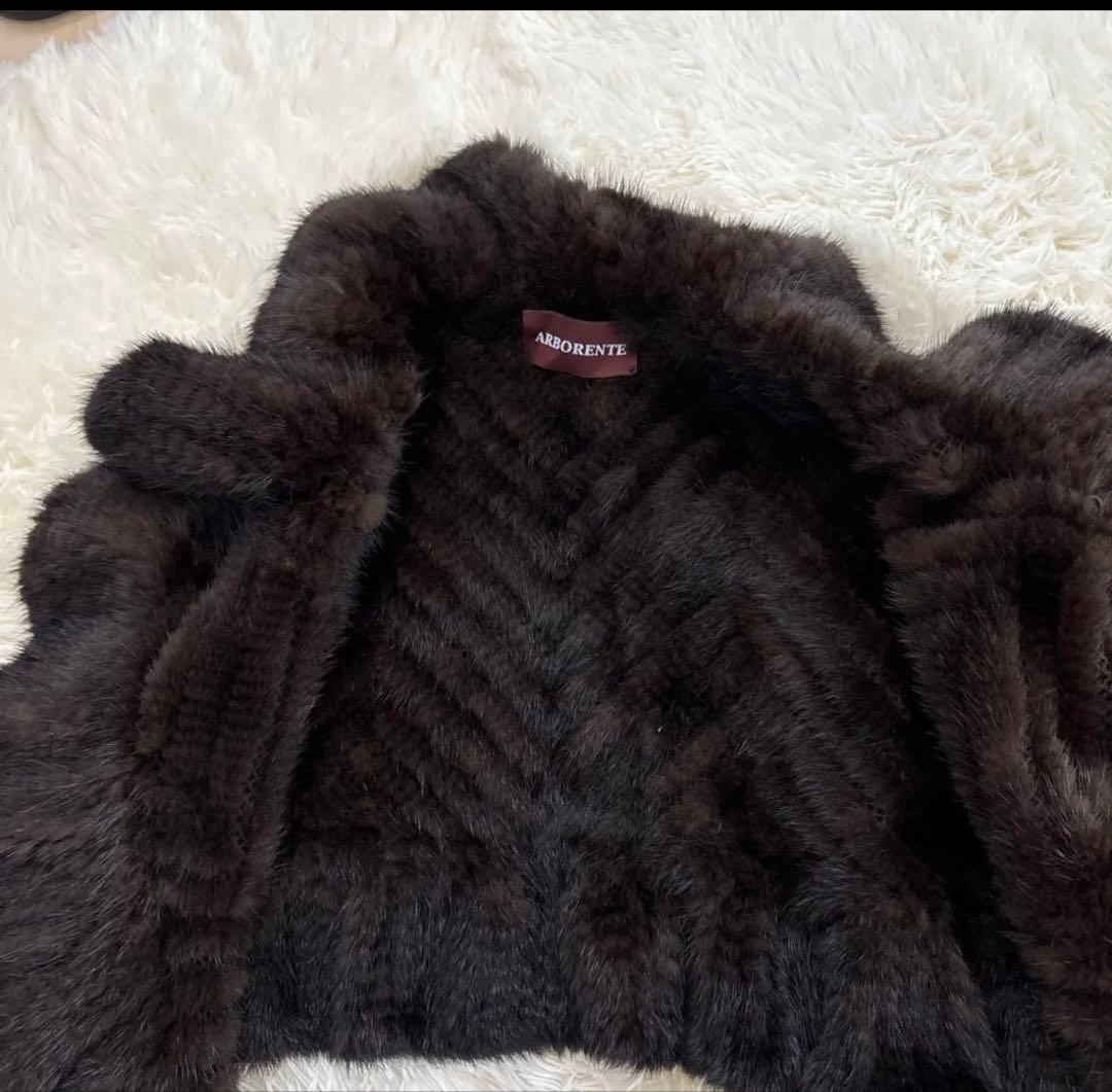 ミンクのショール　フリル