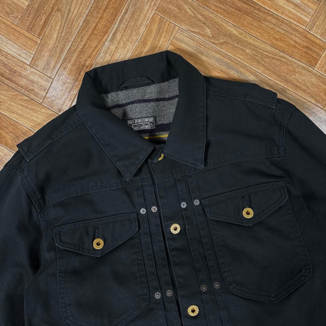 ポロジーンズカンパニー 111mjモデル ブラック コットンピケ トラッカー 黒