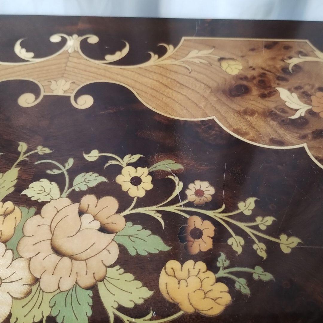 【関東地方限定販売】e【難あり】イタリア製 象嵌 キャスター付きキッチンワゴン