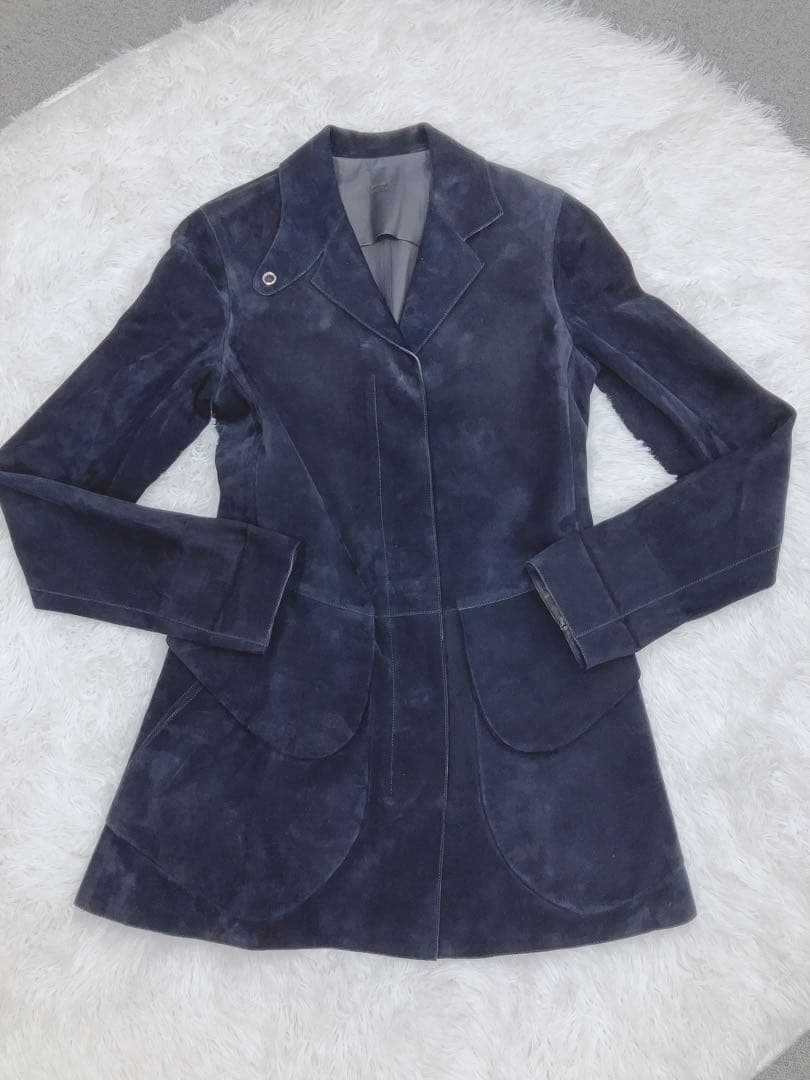 ★HERMES エルメス テーラード ジャケット アウター ベロア スウェード