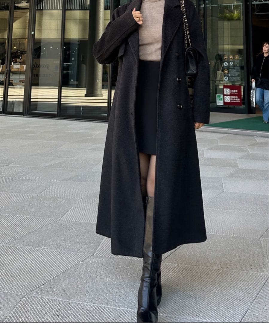 ウエストシェイプフレアチェスターコート