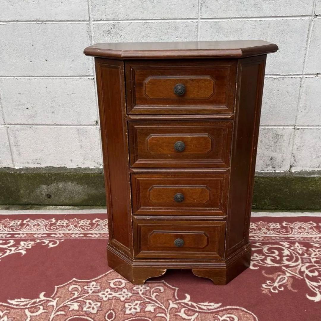 古家具 イギリスアンティークデザイン◾️木製家具チェスト 4段 収納棚 整理棚