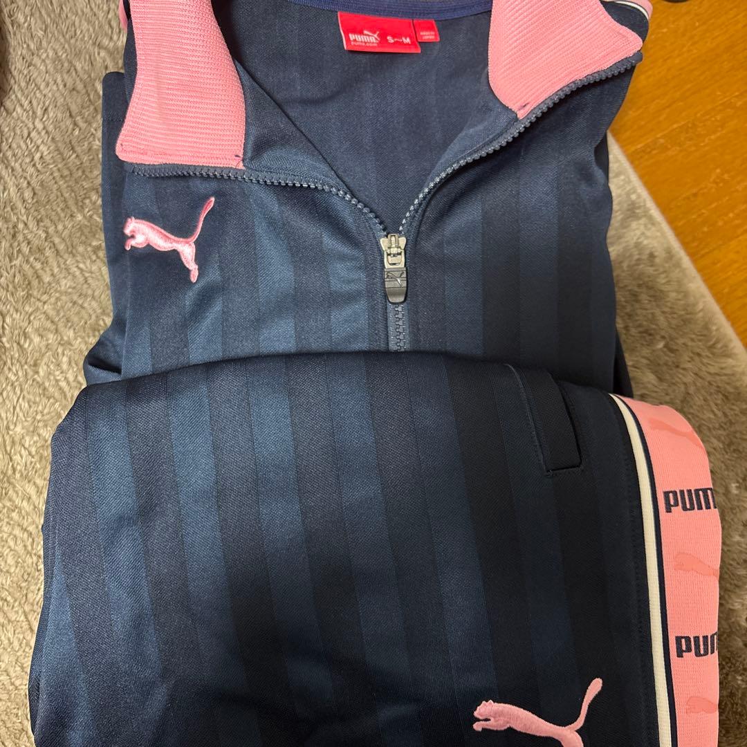 PUMA ダークブルー/ピンク ジャージ S~M 上下セット