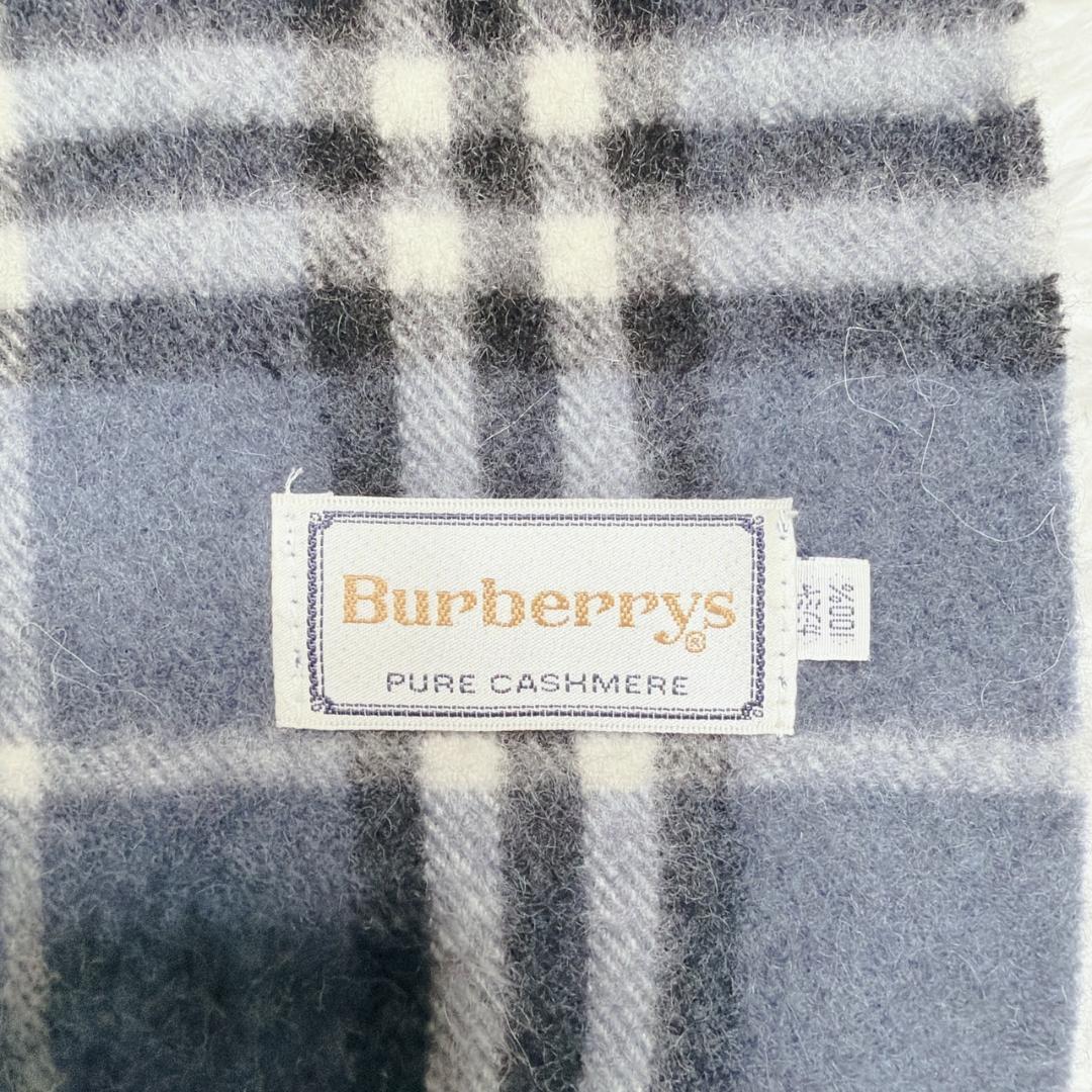 希少色✨ Burberry バーバリー カシミヤ マフラー ノバチェック ブルー