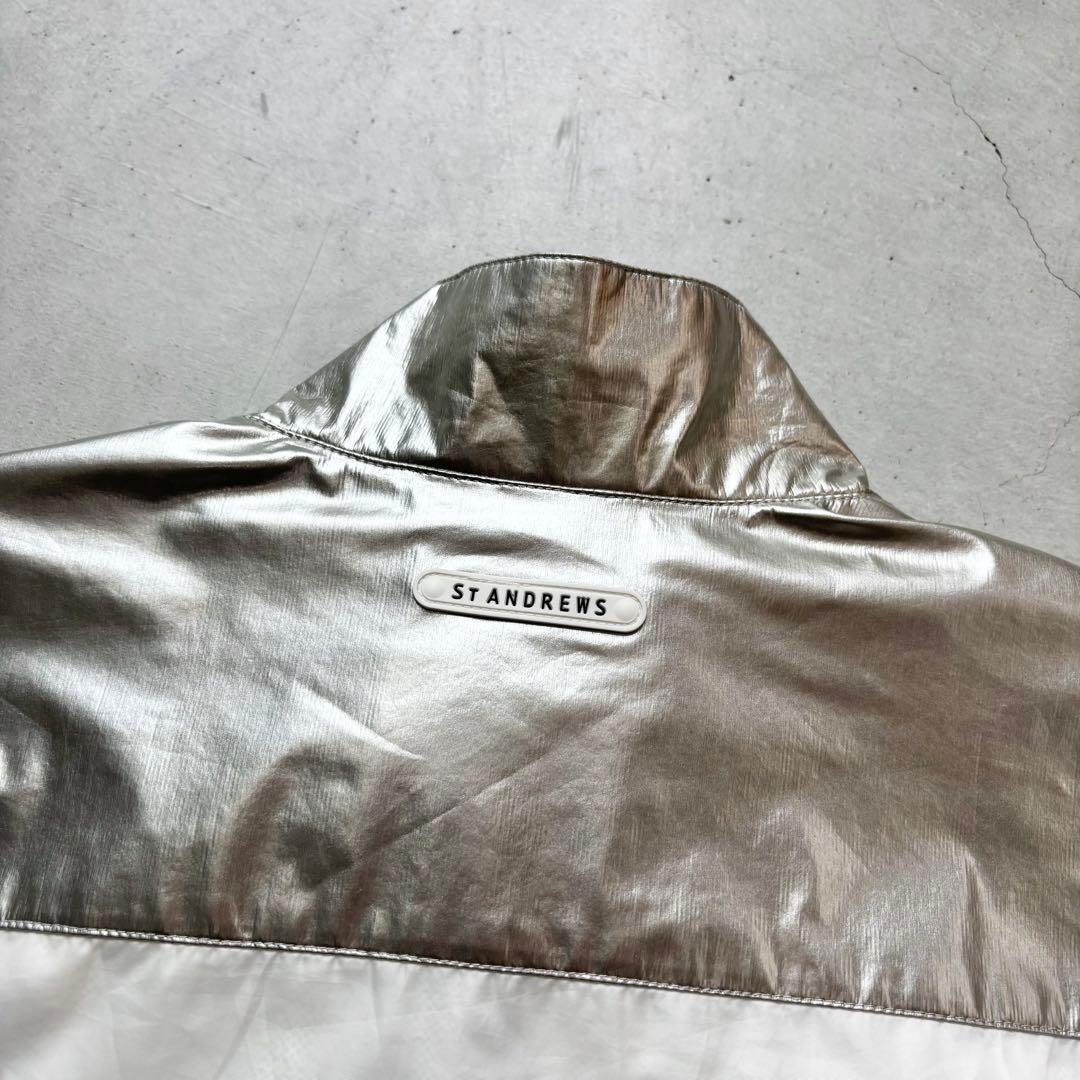 St ANDREWS ナイロン裏地メッシュ ダブルジップジャケット ロゴ M