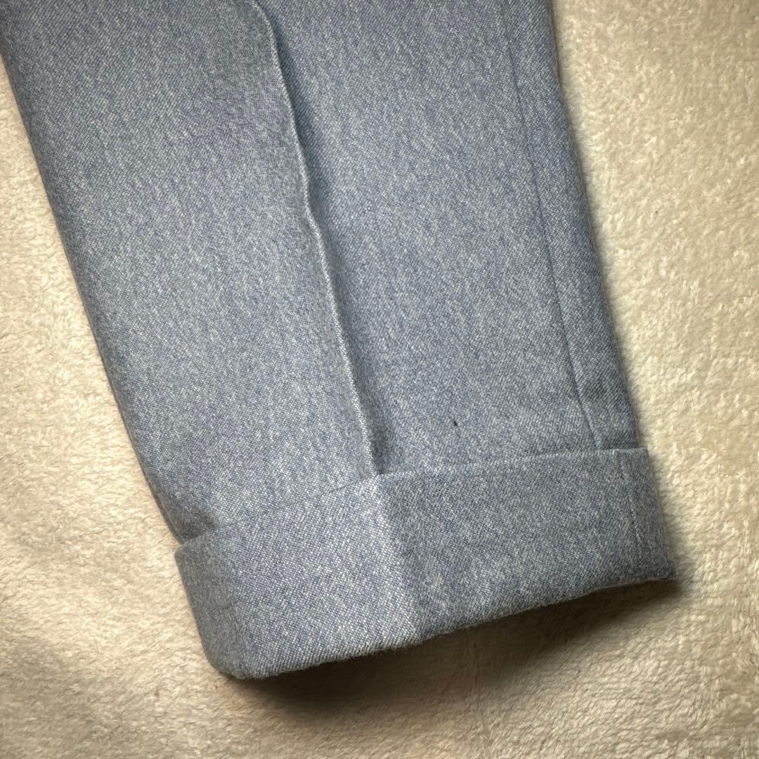 09 未使用　インコテックス　incotex ウール　スラックス　水色　48