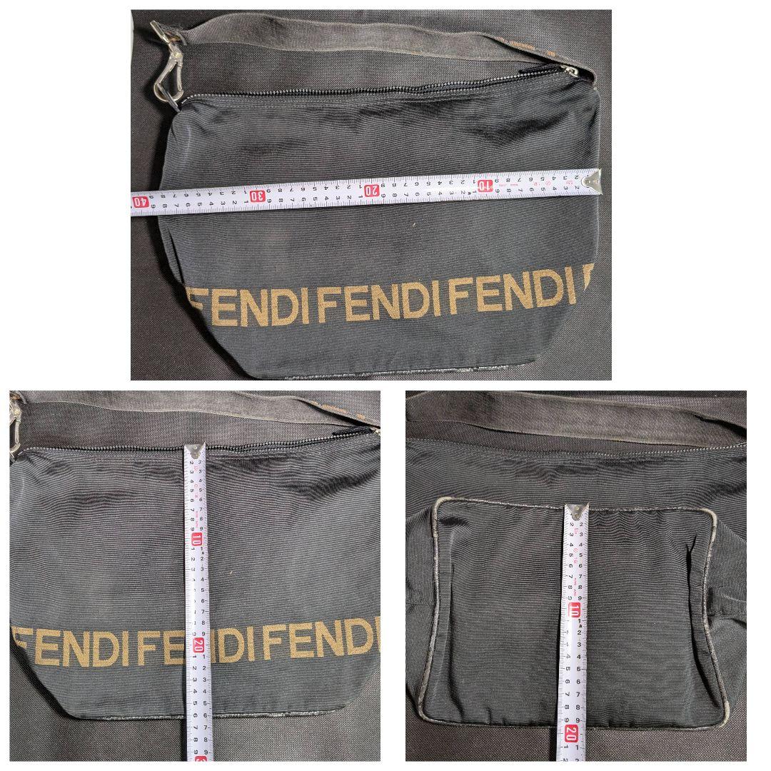 フェンディ ワンショルダーバッグ ポーチ付き ロゴ 肩掛け ナイロン ブラック