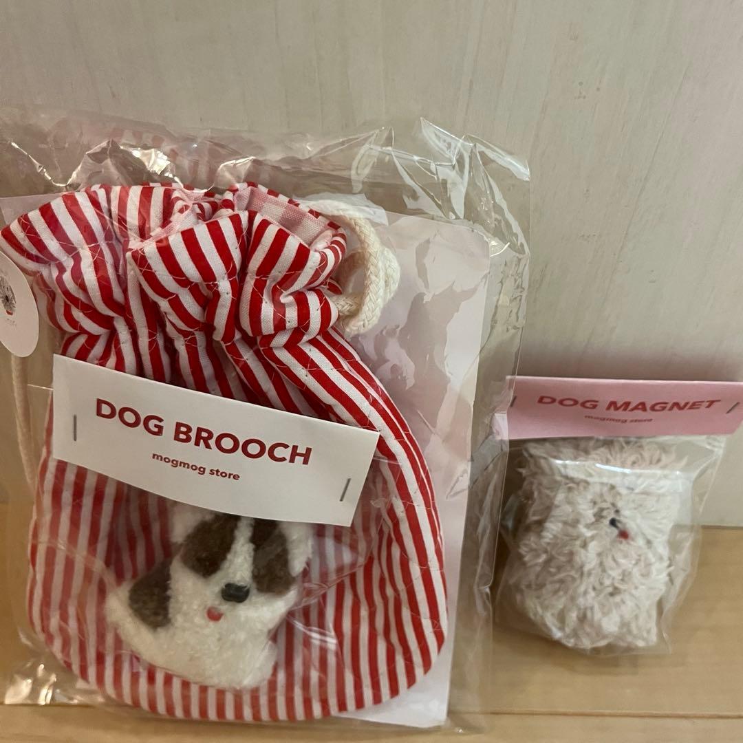mogmog store 巾着 dogブローチ dog マグネット
