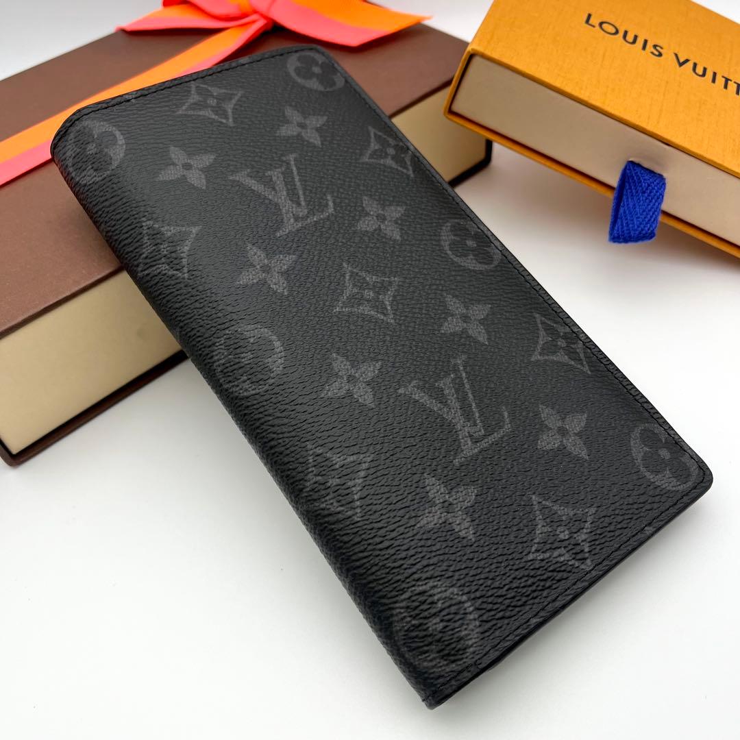 新品級✨限定品 ルイヴィトン ポルトフォイユブラザ モノグラムエクリプス 二つ折