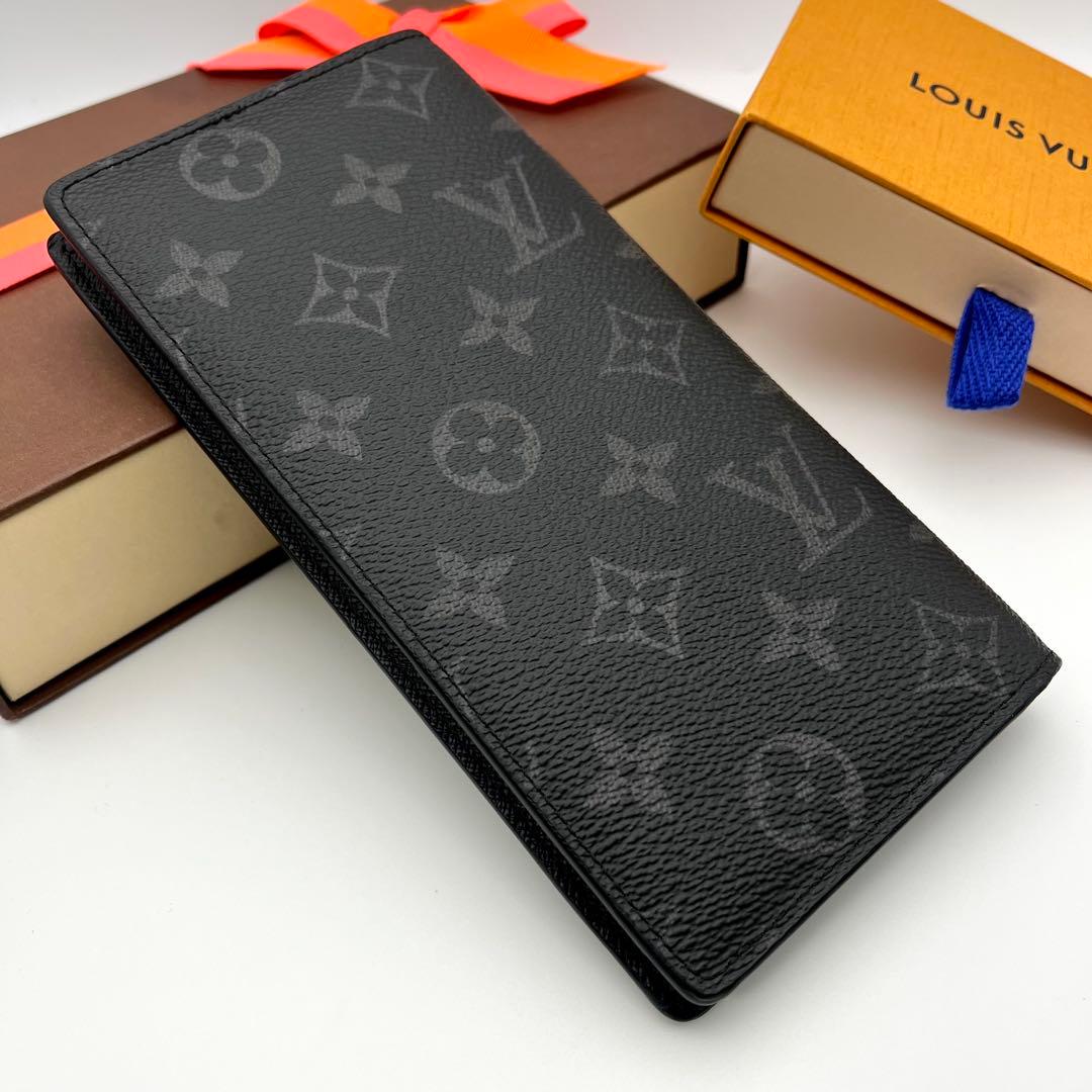 新品級✨限定品 ルイヴィトン ポルトフォイユブラザ モノグラムエクリプス 二つ折