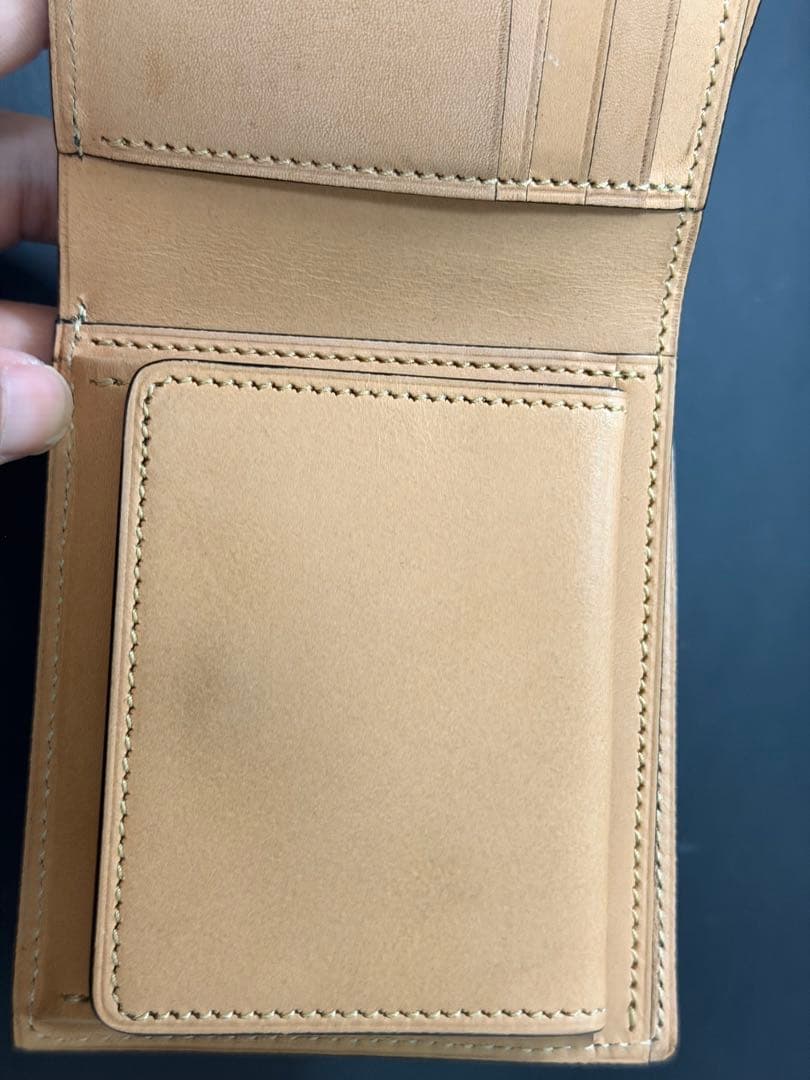 flathority シェルコードバン　二つ折り財布　グリーン