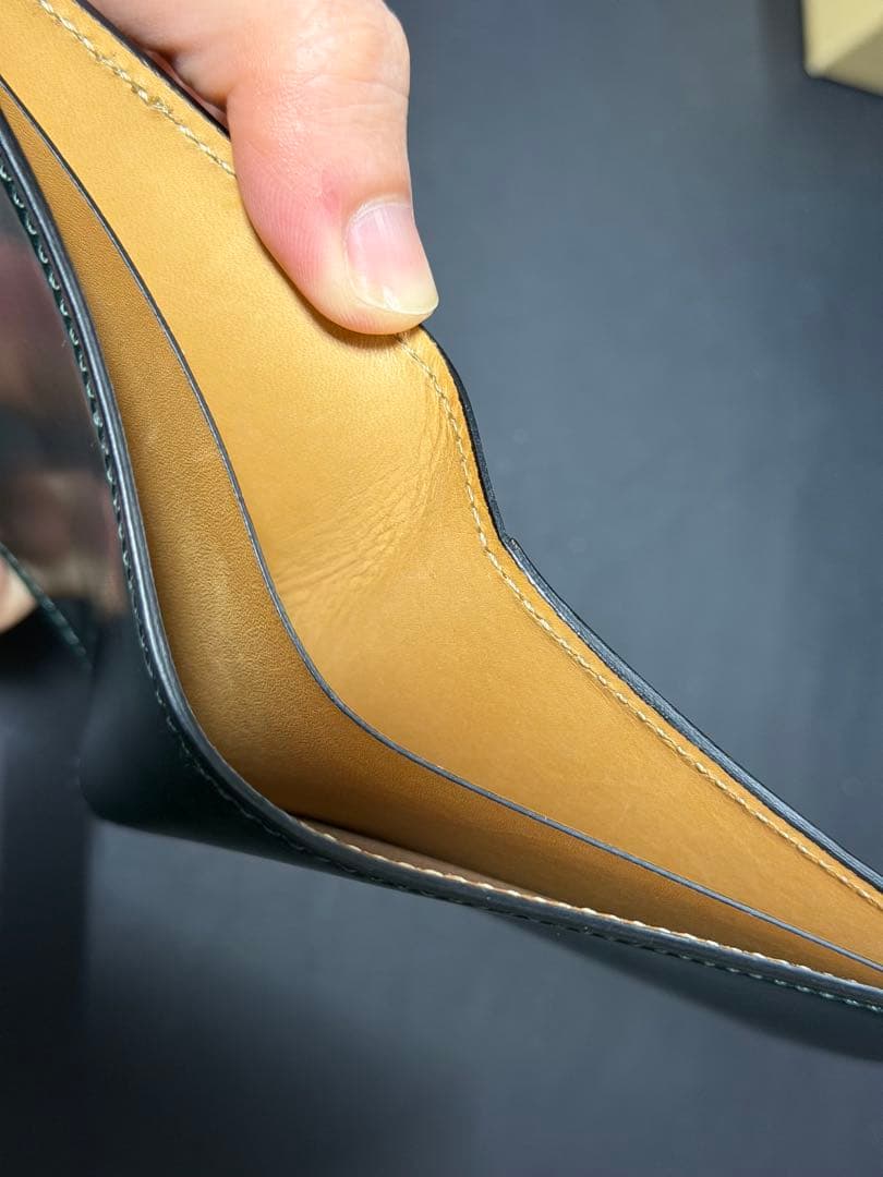 flathority シェルコードバン　二つ折り財布　グリーン