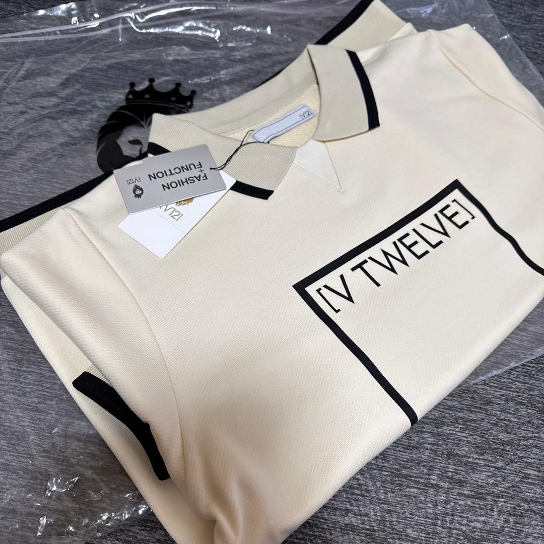 [V12] ゴルフ　新品 クリーム色 ポロシャツ