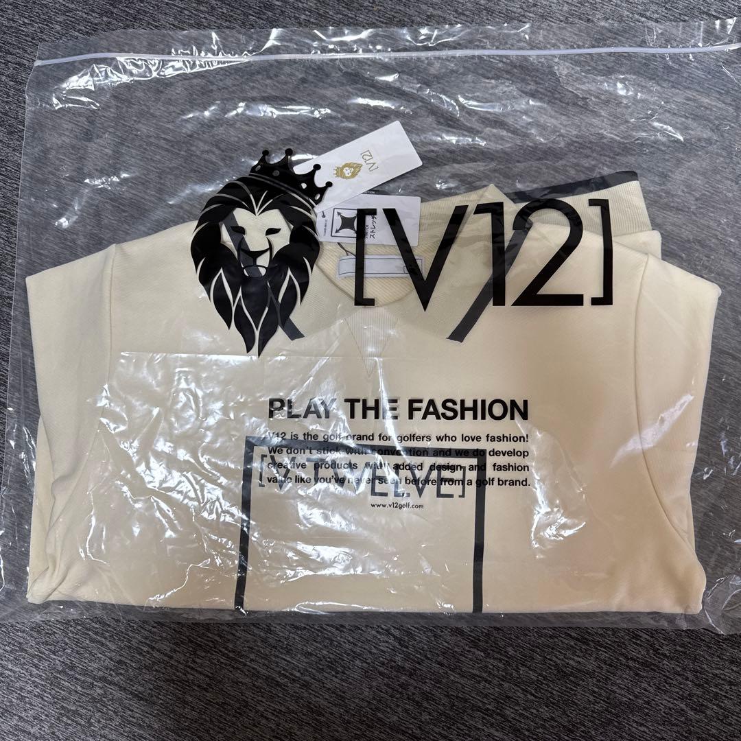 [V12] ゴルフ　新品 クリーム色 ポロシャツ
