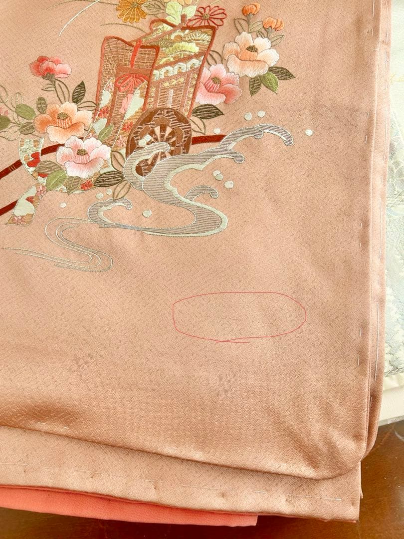 未使用　しつけ糸付き　豪華　総刺繍　正絹訪問着　フルセット4点　入学式　卒業式