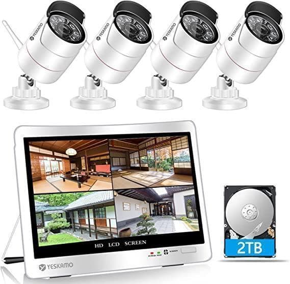 防犯カメラ ワイヤレス 屋外 300万画素 12インチモニター 中古