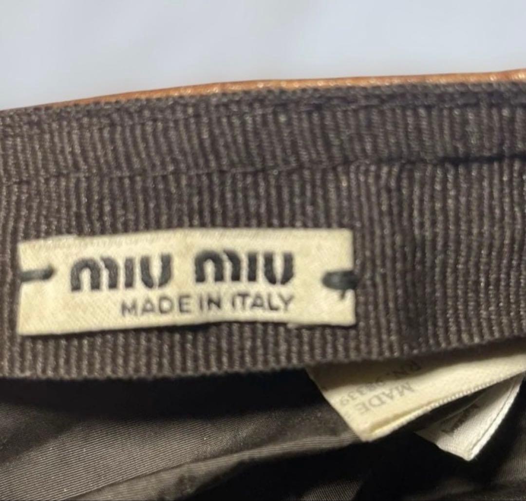 miumiu レザー ハンチング ベレー帽 ミュウミュウ 帽子 MIU MIU