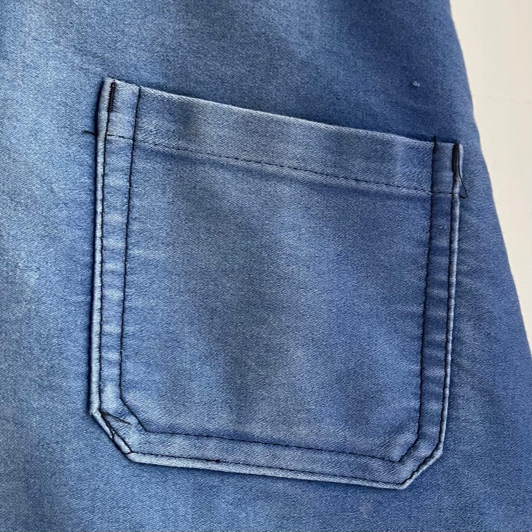 70s フレンチ モールスキンジャケット カバーオール ヴィンテージ フェード