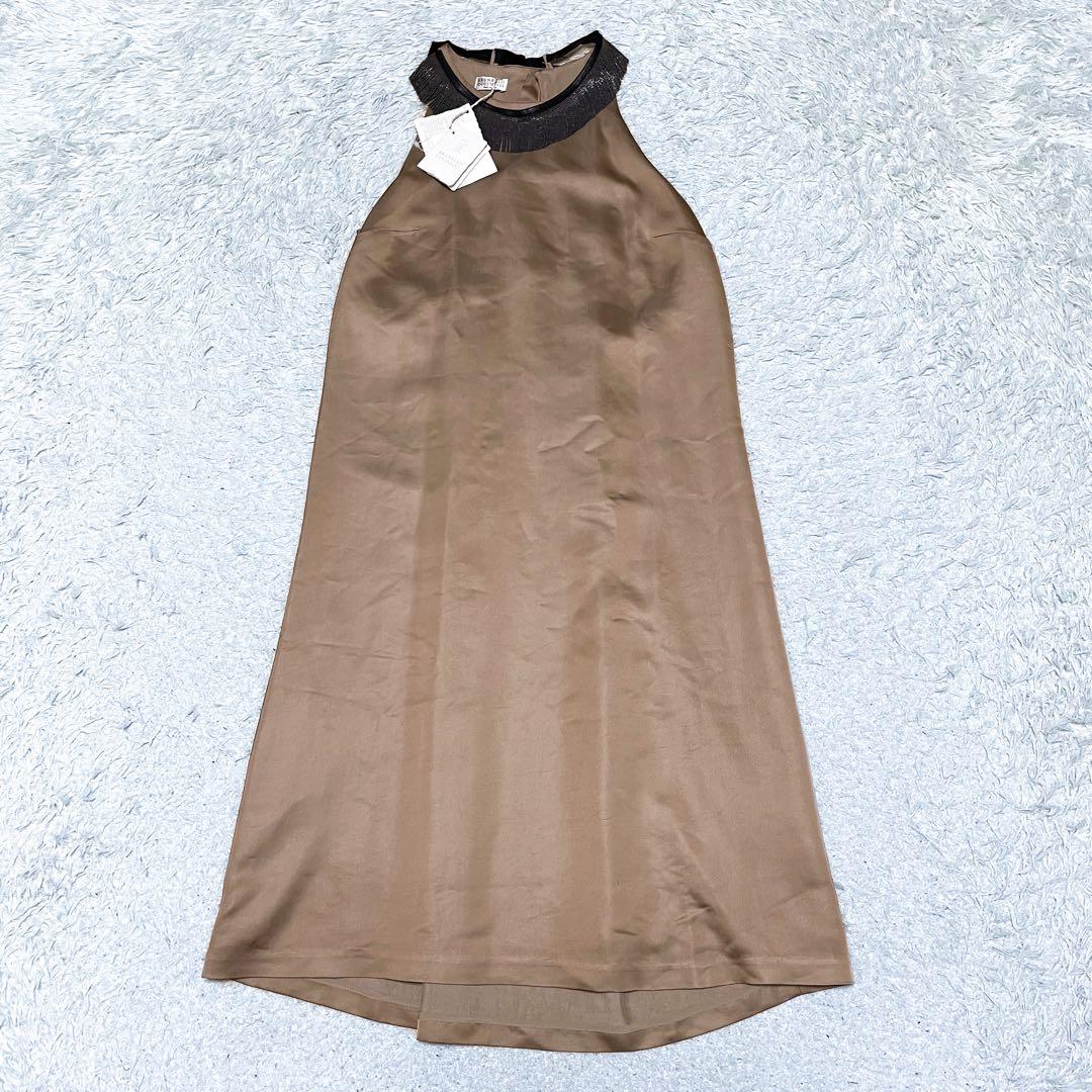 新品/タグ付き✨ブルネロクチネリ モニーレ 装飾 付け襟 ワンピース ドレス S