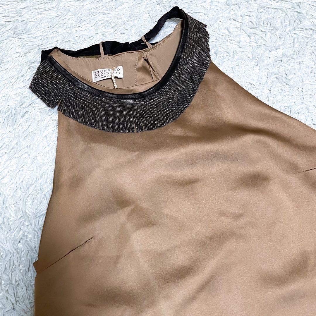 新品/タグ付き✨ブルネロクチネリ モニーレ 装飾 付け襟 ワンピース ドレス S