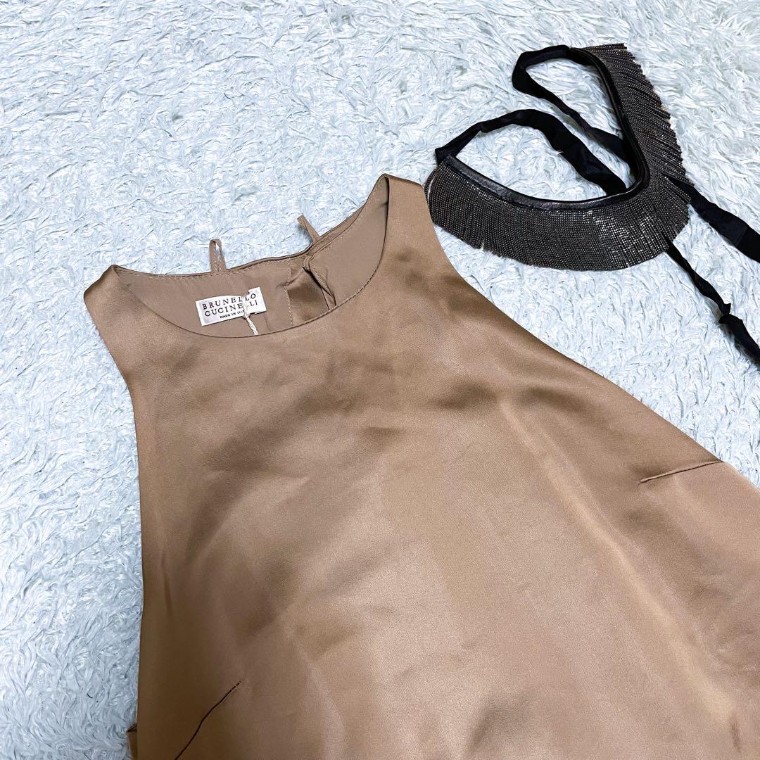 新品/タグ付き✨ブルネロクチネリ モニーレ 装飾 付け襟 ワンピース ドレス S