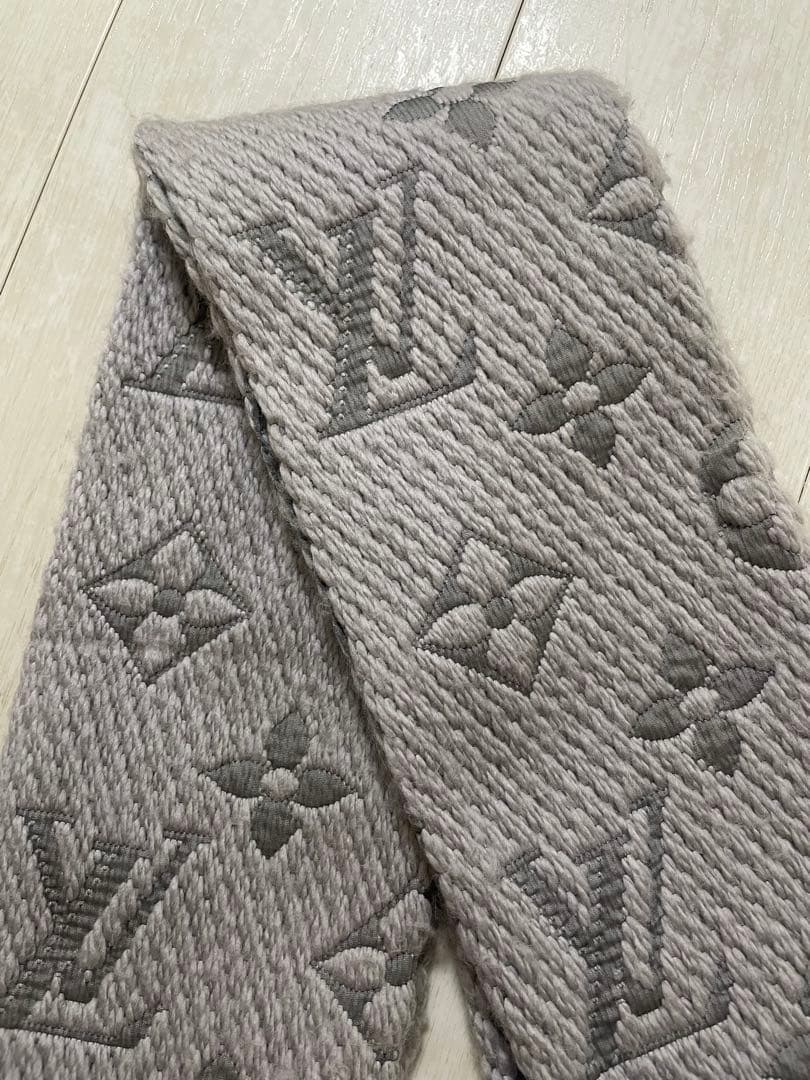 ルイヴィトン　マフラー　モノグラム　グレー