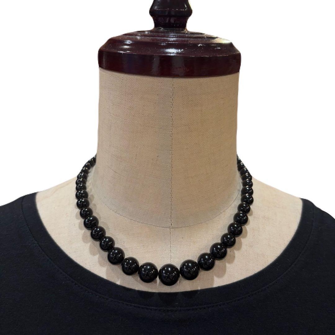 s*2様 本鼈甲 ネックレス グラデーション珠 43cm 黒鼈甲 天然素材