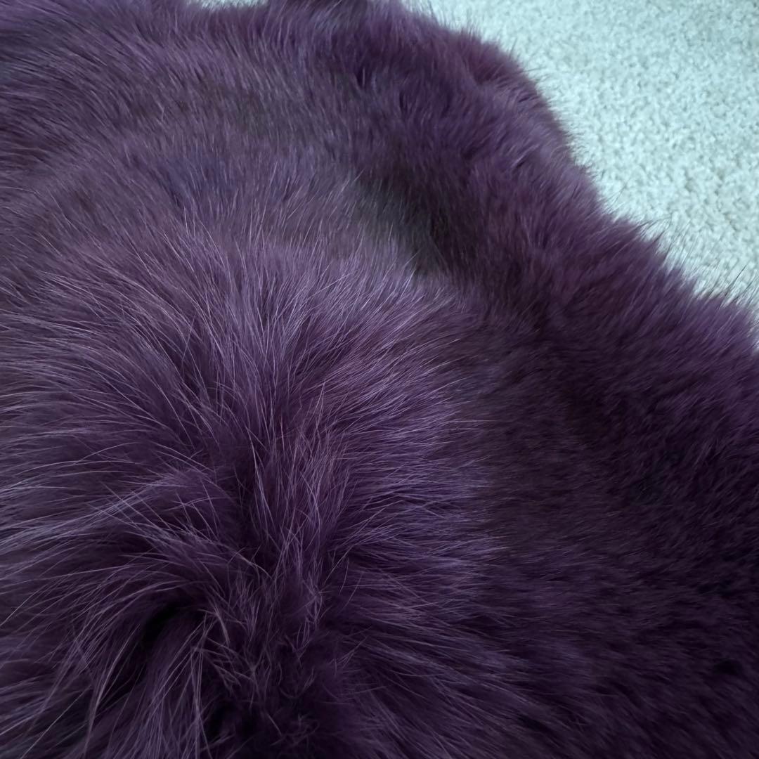 ダブルスタンダードクロージング　フォックスファーマフラー　紫　ブルーフォックス