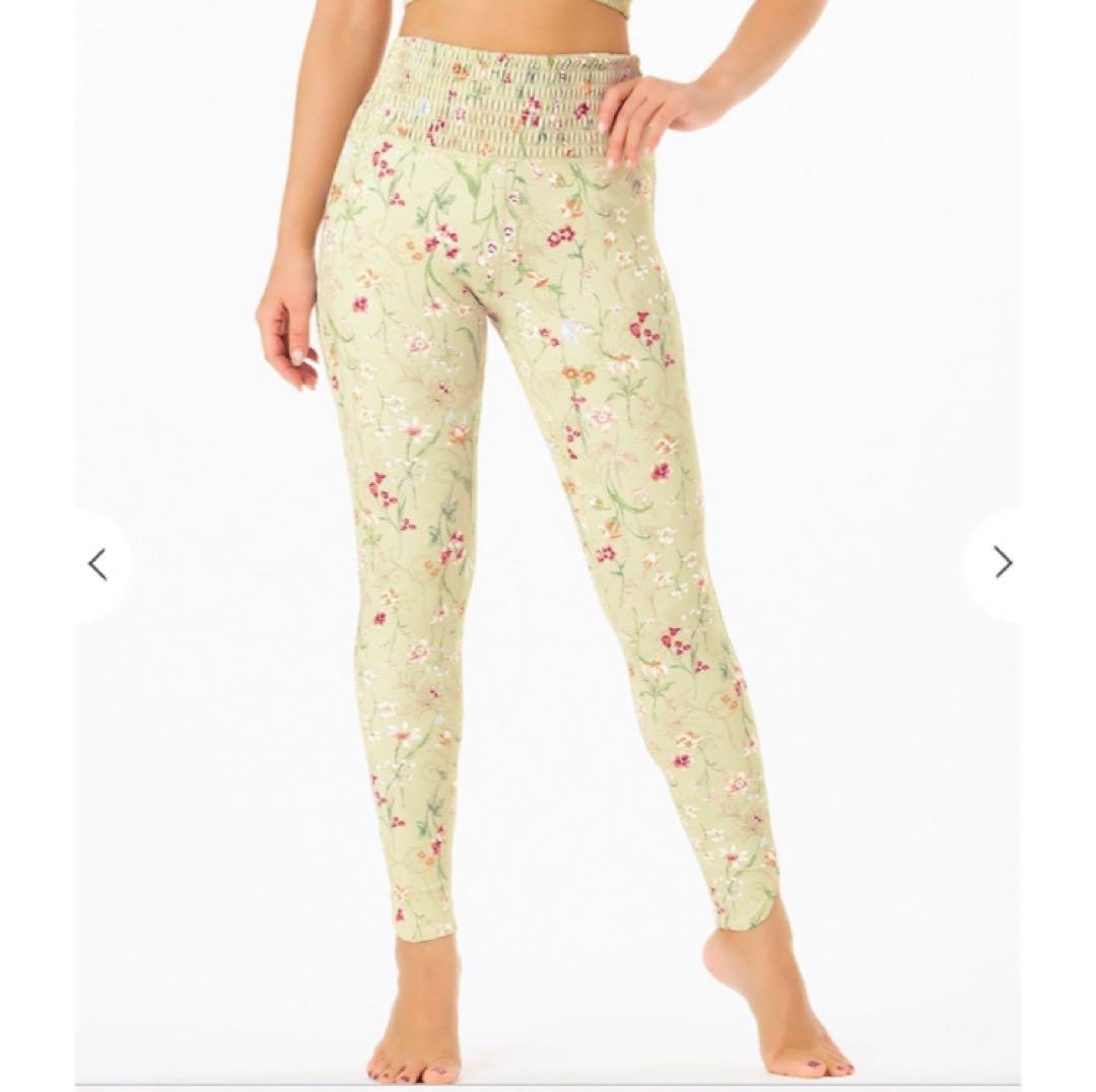 新品未開封【SUKALA】ボタニカルシャーリングレギンス　L イエロー