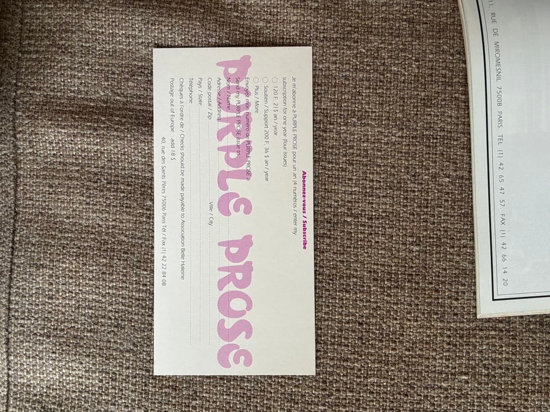 PURPLE PROSE 3 & LE PRINCIPE DE RÉALITÉ