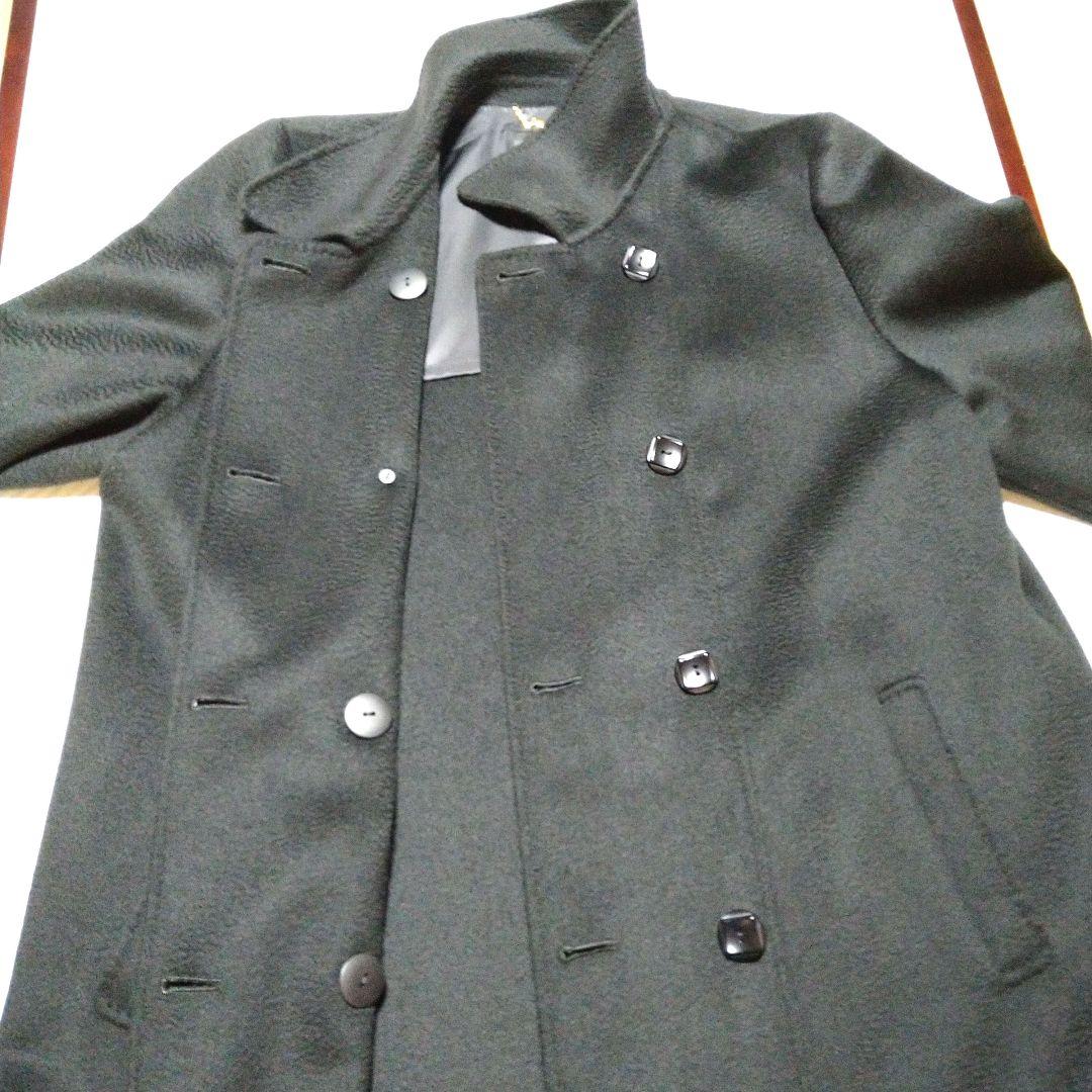 レリアン　カシミヤ100％　ダブルコート　ピーコート　13＋　黒【着用３回程度】