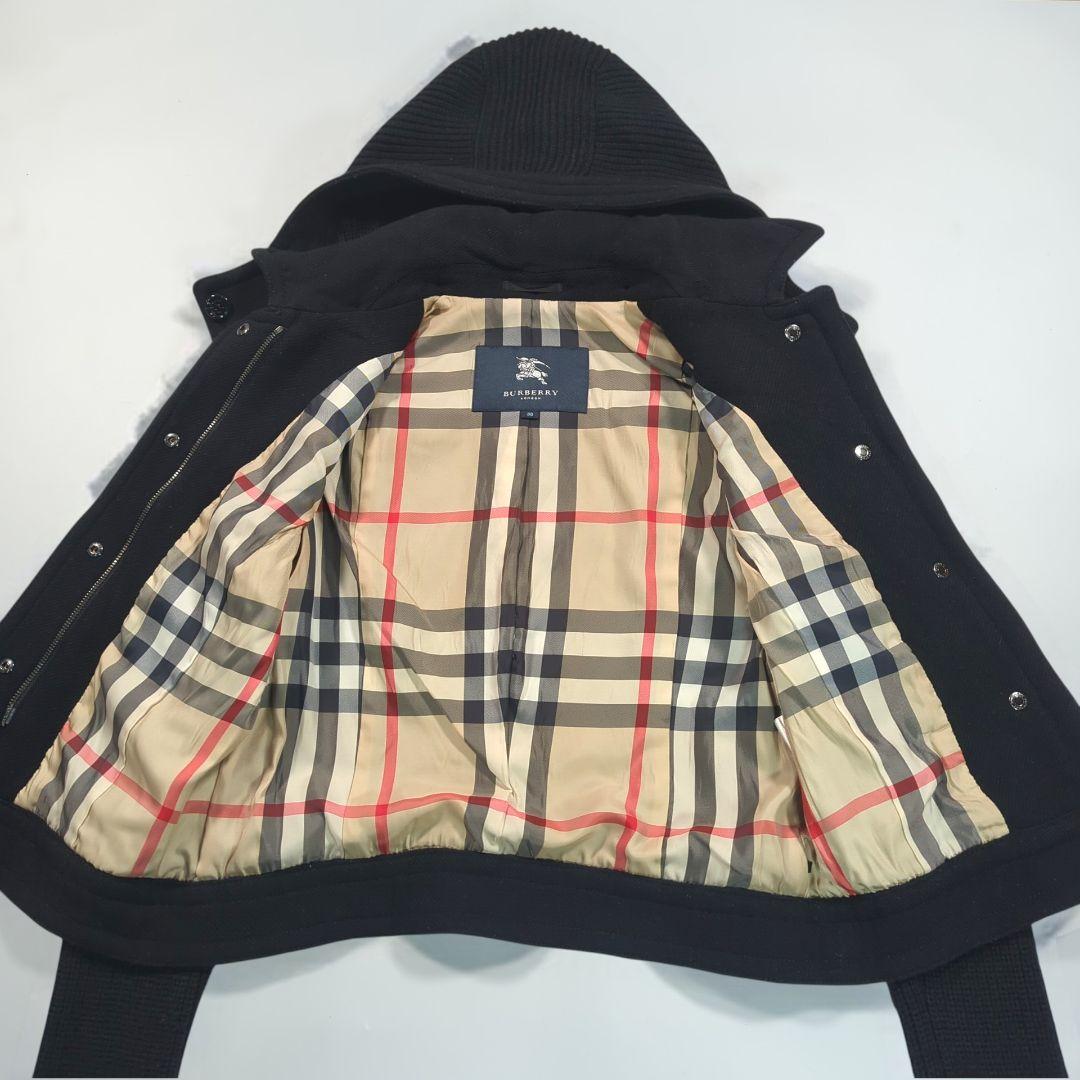 バーバリーロンドン ニットジップアップパーカー ブルゾン ノバ メガチェック 黒