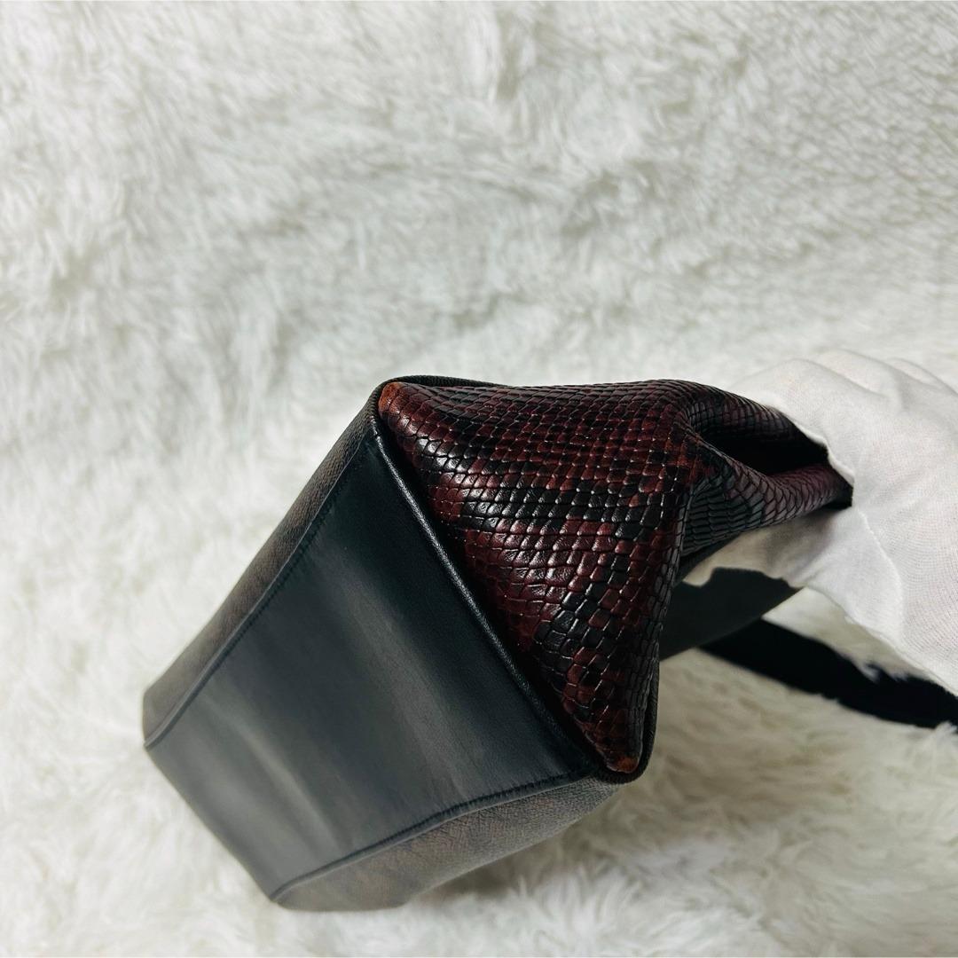 コーチ シグネチャーワンショルダーバッグ 肩掛け パイソン ブラウン