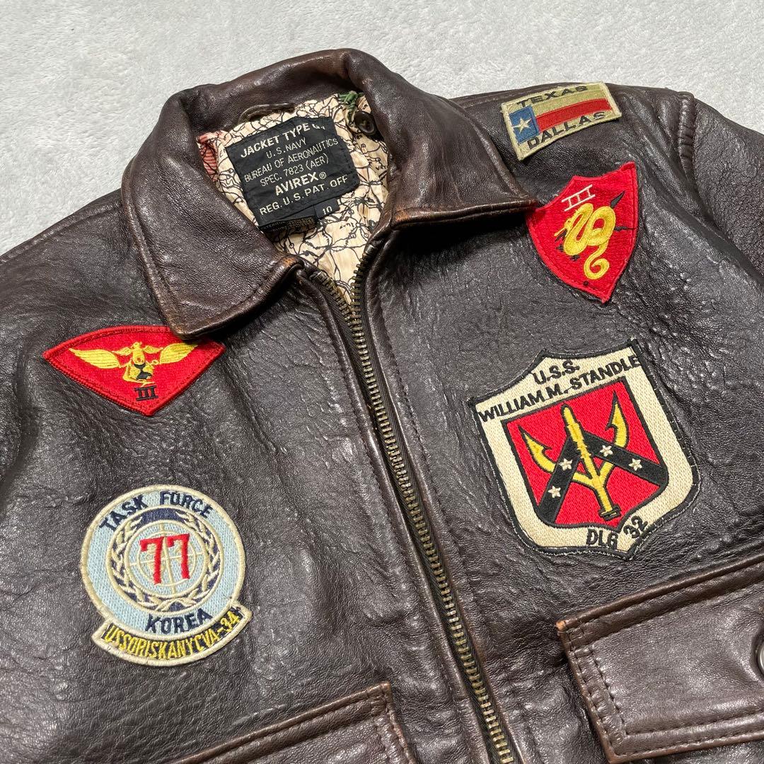 アヴィレックス　フライトジャケット　レザージャケット　ブラウン　10サイズ