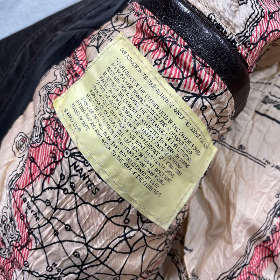 アヴィレックス　フライトジャケット　レザージャケット　ブラウン　10サイズ