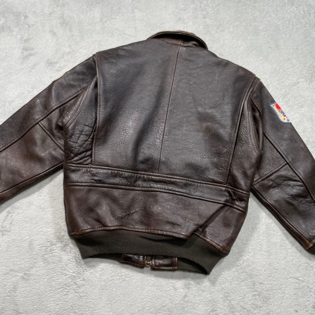 アヴィレックス　フライトジャケット　レザージャケット　ブラウン　10サイズ