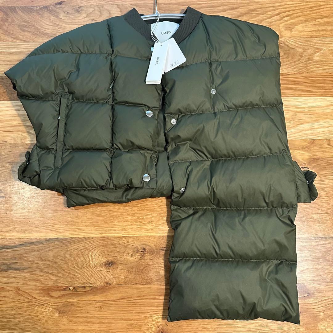 新品　UN3D ダウンベスト　アンスリード　 ショートベスト　ベスト　カーキ