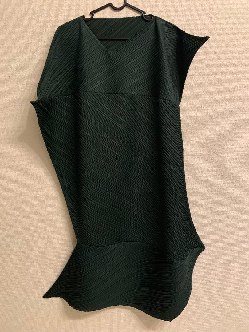 プリーツプリーズ PLEATSPLEASE ワンピース 深緑 グリーン