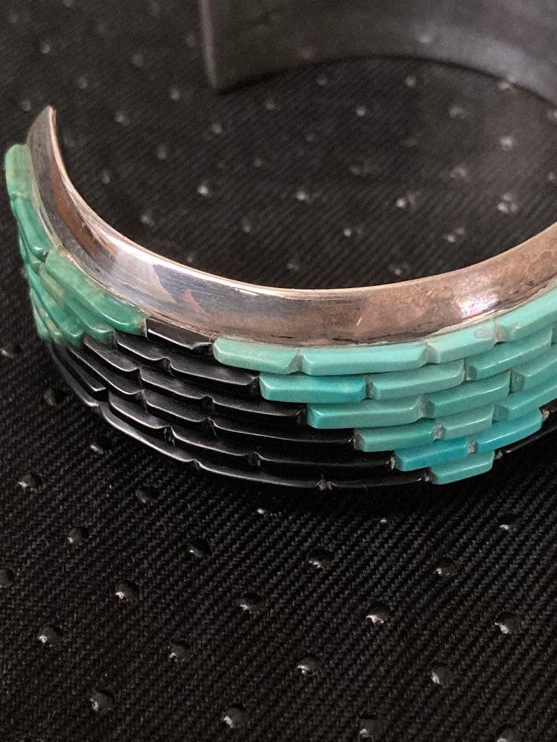 ナバホ族インディアンジュエリーバングルターコイズシルバー925