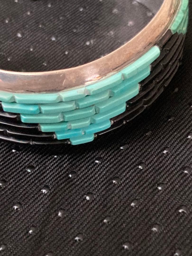 ナバホ族インディアンジュエリーバングルターコイズシルバー925